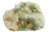 Green, Octahedral Fluorite Crystals on Quartz - China #163227-1
